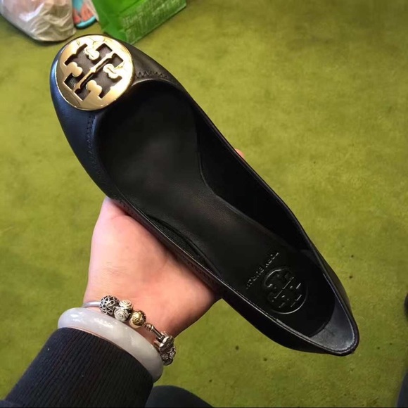 Tory burch TB classic ballet flat leather shoes 7C - Picture 5 of 7